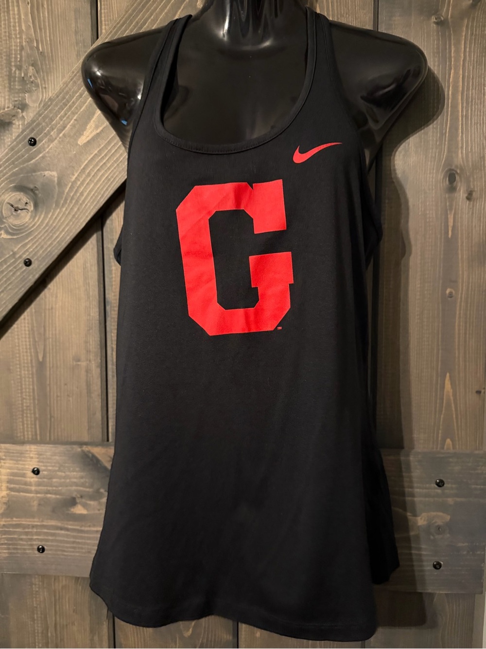 Nike UGA Black Racerback Tank with Red G Size M